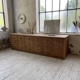 XL oak counter, trade furniture with multi-drawers