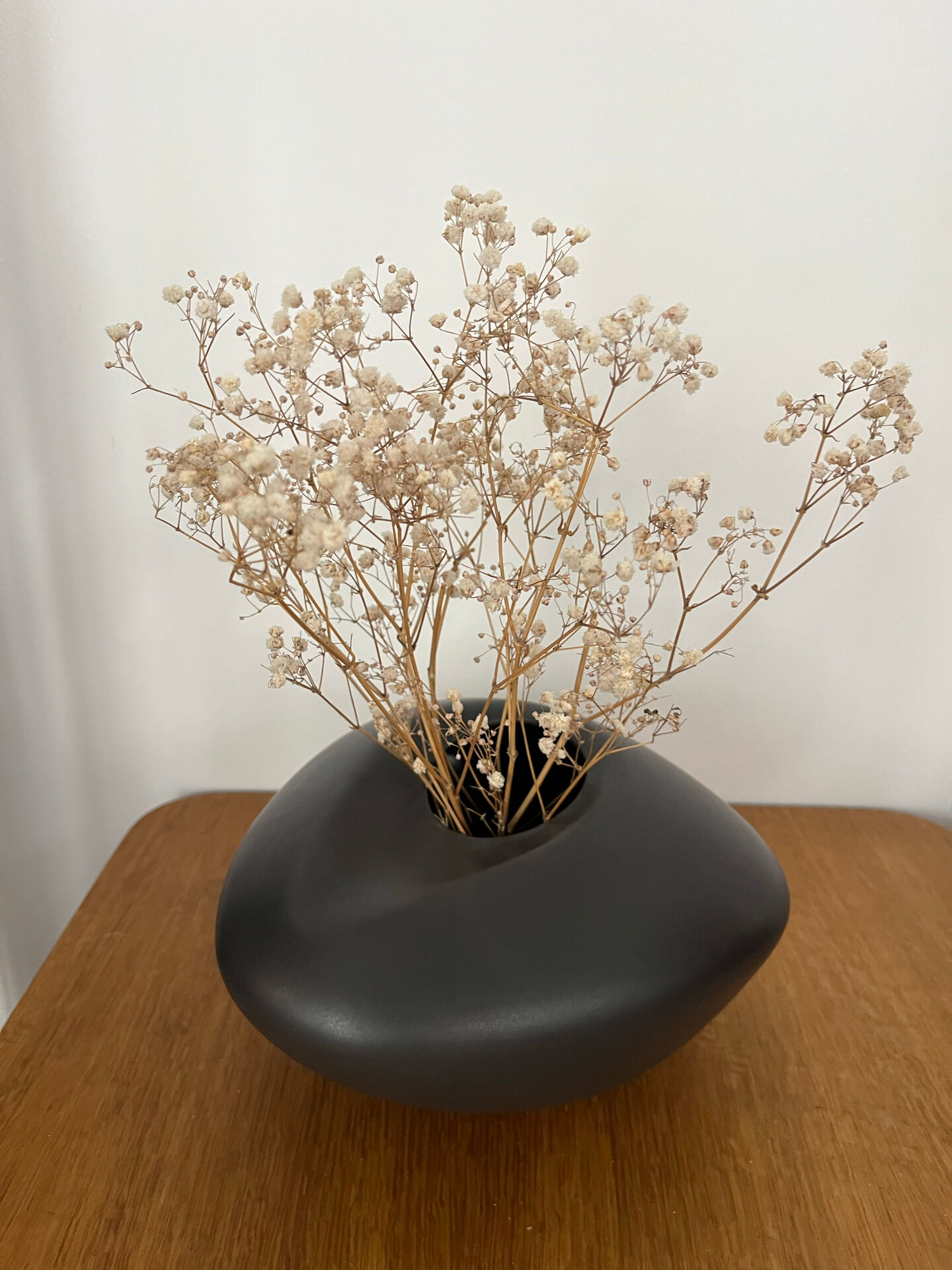 Matte black ceramic pebble vase IKEA Vintage
