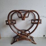 Vintage rattan heart plant holder