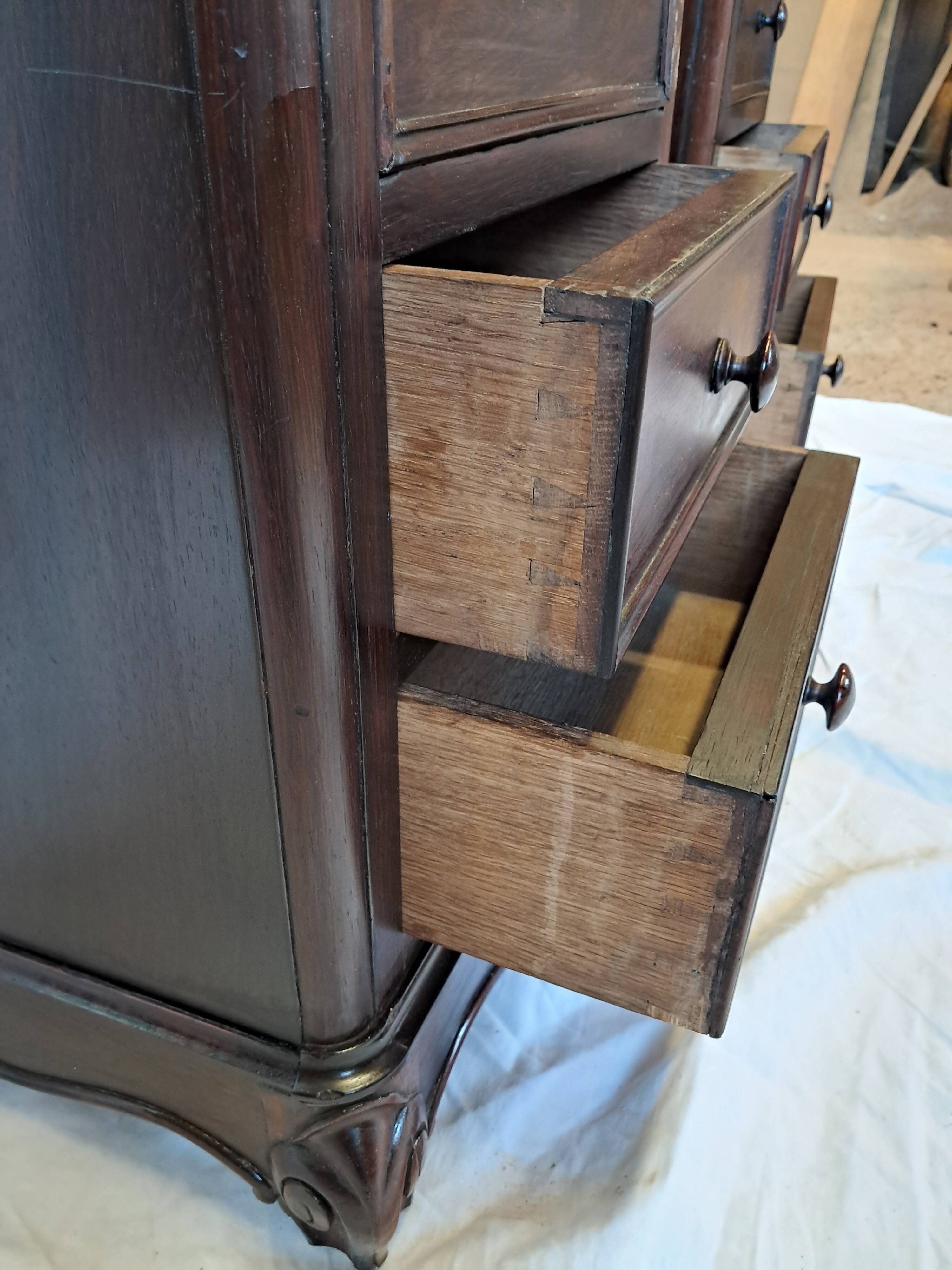 Pair of 19th century rosewood bedside tables