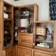 Corner buffet shelf in solid elm desmarchelier