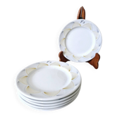 5 assiettes à dessert porcelaine RARE modèle 90 ans Fouquet's Paris