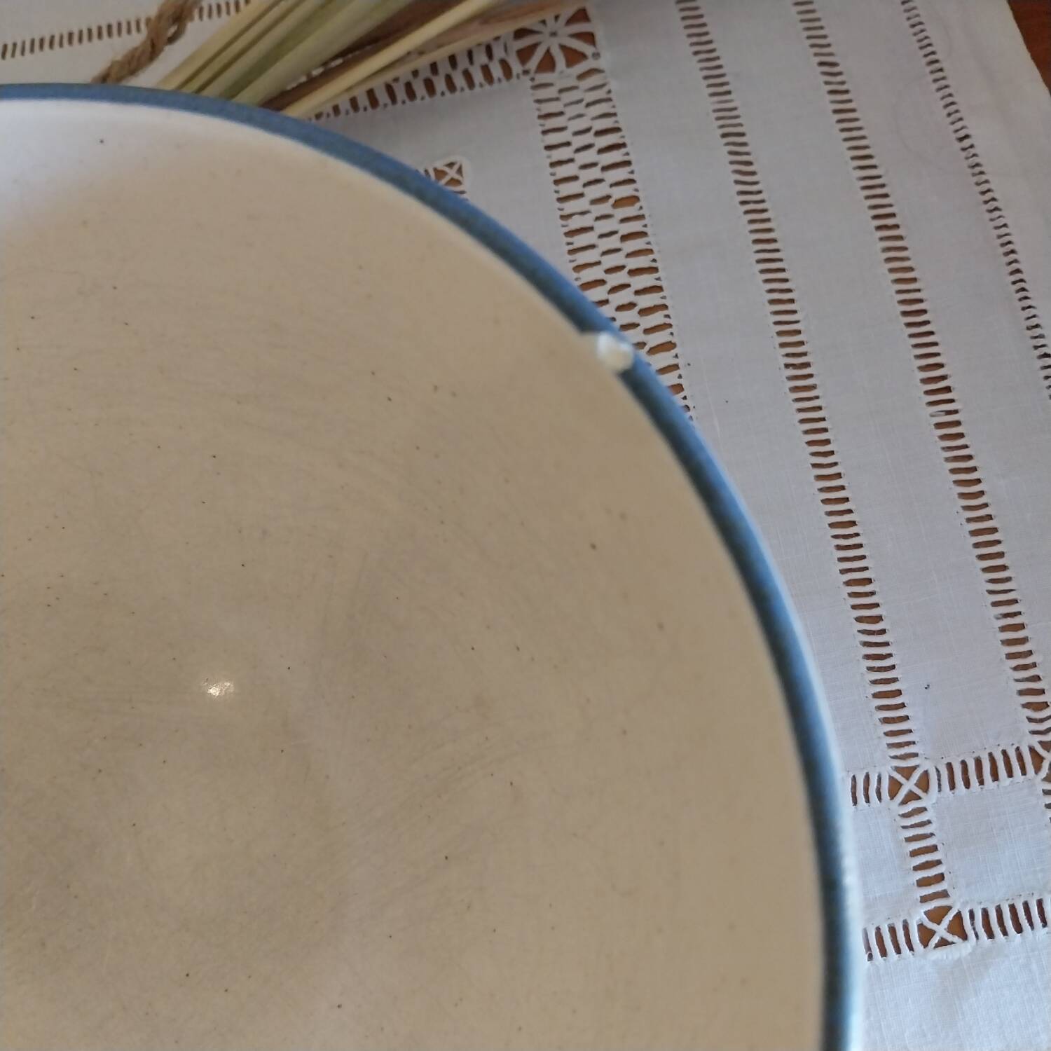 Antique very large bowl on foot Les Salins France
