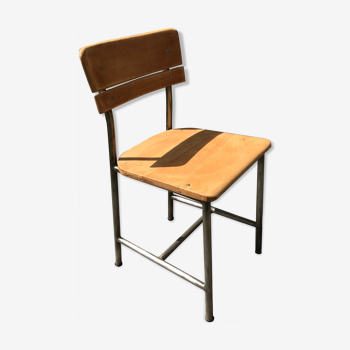 Chaise de bureau bois et métal vintage