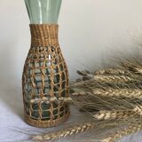 Natural rattan hooped carafe