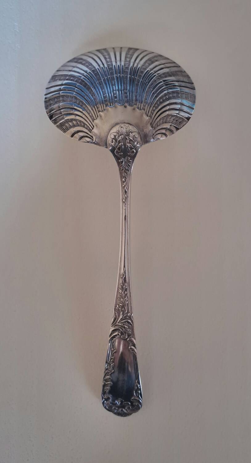 SFAM Louis XV Rocaille silver plated strawberry spoon