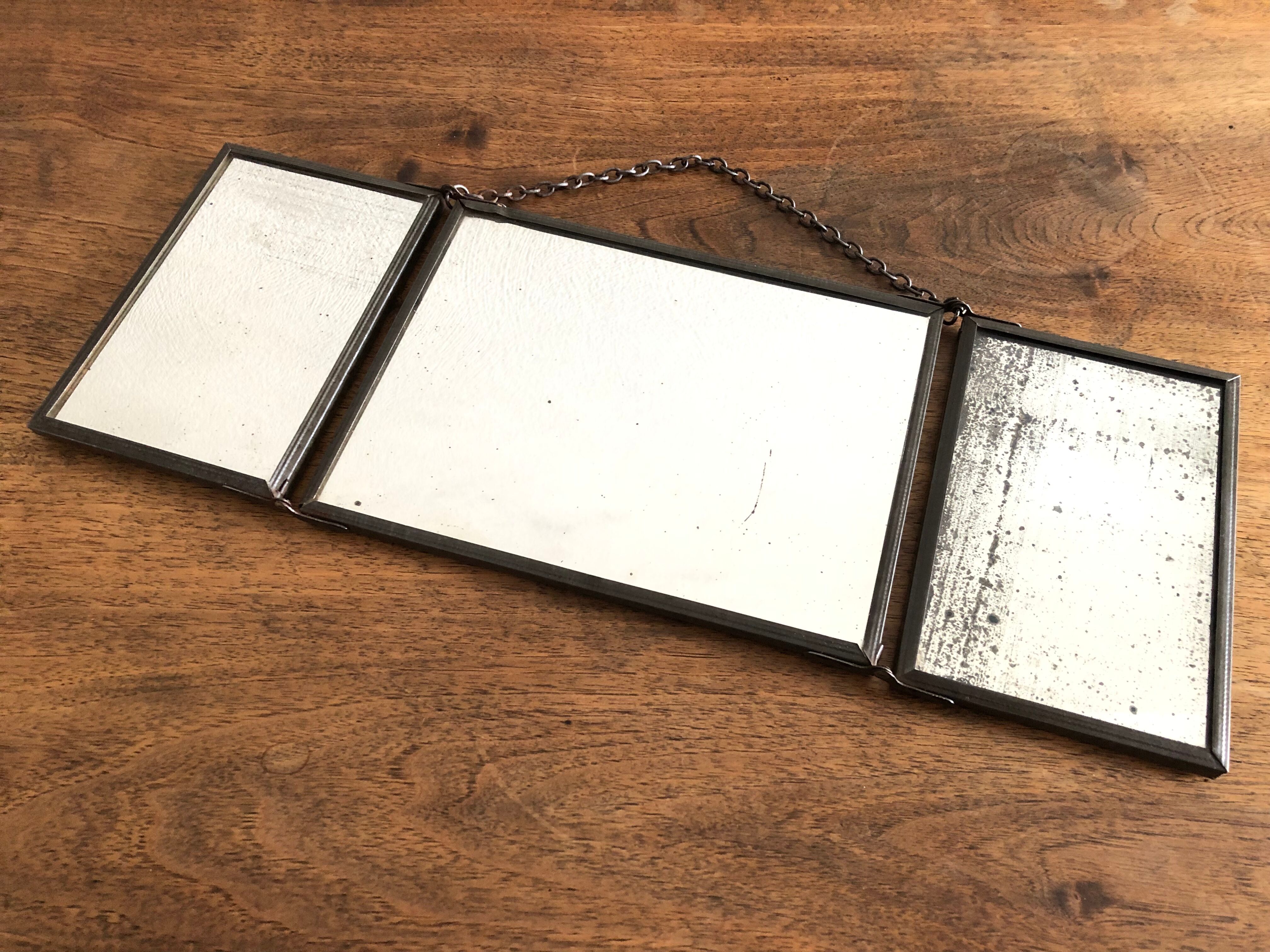 Triptych barber mirror 41.5 x 15 cm