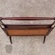 Folding magazine holder wood and caning by Cesare Lacca, made in Italy