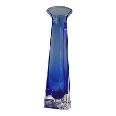 Vase soliflore Sommerso bleu vintage style Murano, Italie