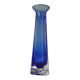 Blue submerged Murano style vintage Italian glass soliflore vase 22 cm