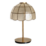 Table lamp with a vintage mother-of-pearl lampshade set