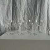 Set of 6 vintage ball-shaped stemmed glasses