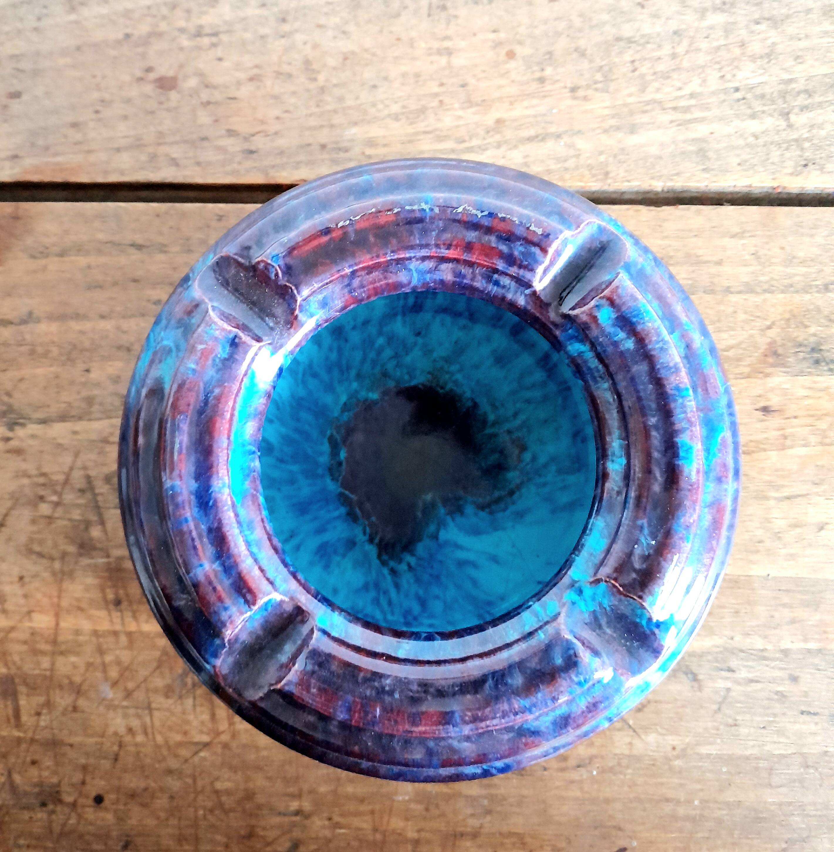 D.Larcher flamed stoneware ashtray