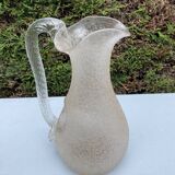 Carafe rafraichissoir pichet baccarat ou st louis cristal givré anse torsadée
