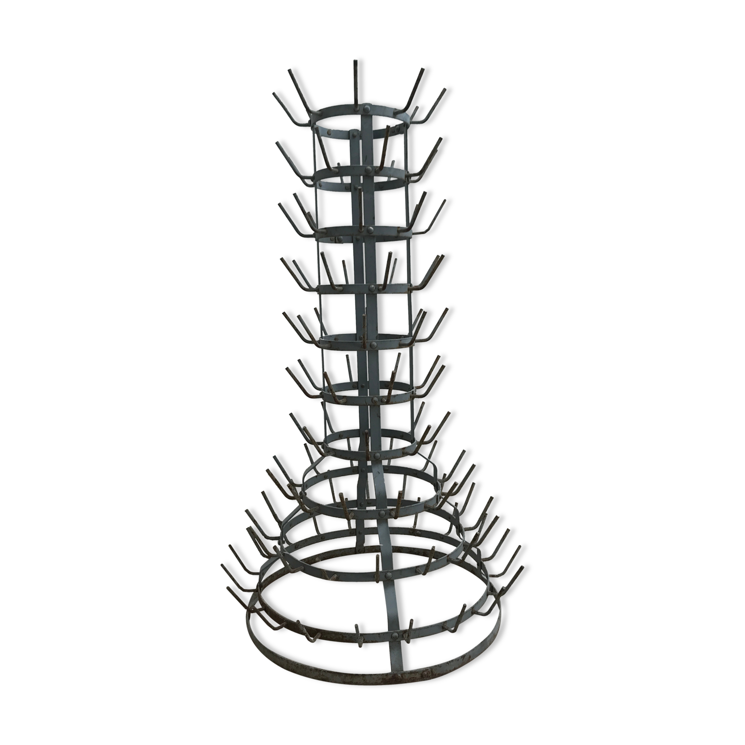 Bottle holder hedgehog drain old iron bottle /vintage / deco