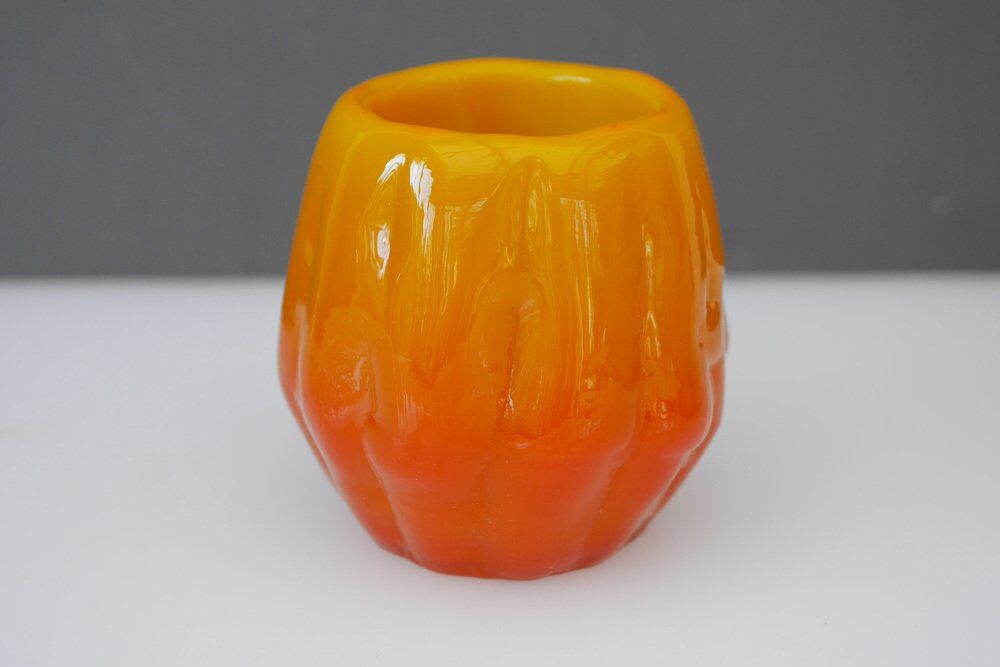 Art glass candleholder by Göte Augustsson Ruda Glasbruk