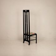 High Ingram chair by Charles R. Mackintosh for Alivar with Fornasetti fabric