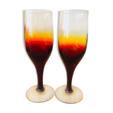 2 verres faits à la main par le professeur Zbigniew Horbowy