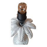 Ceramic palm lamp and white opaline globe