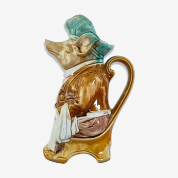 Pitcher Barbotine Pig Onnaing Late 19th Early 20th