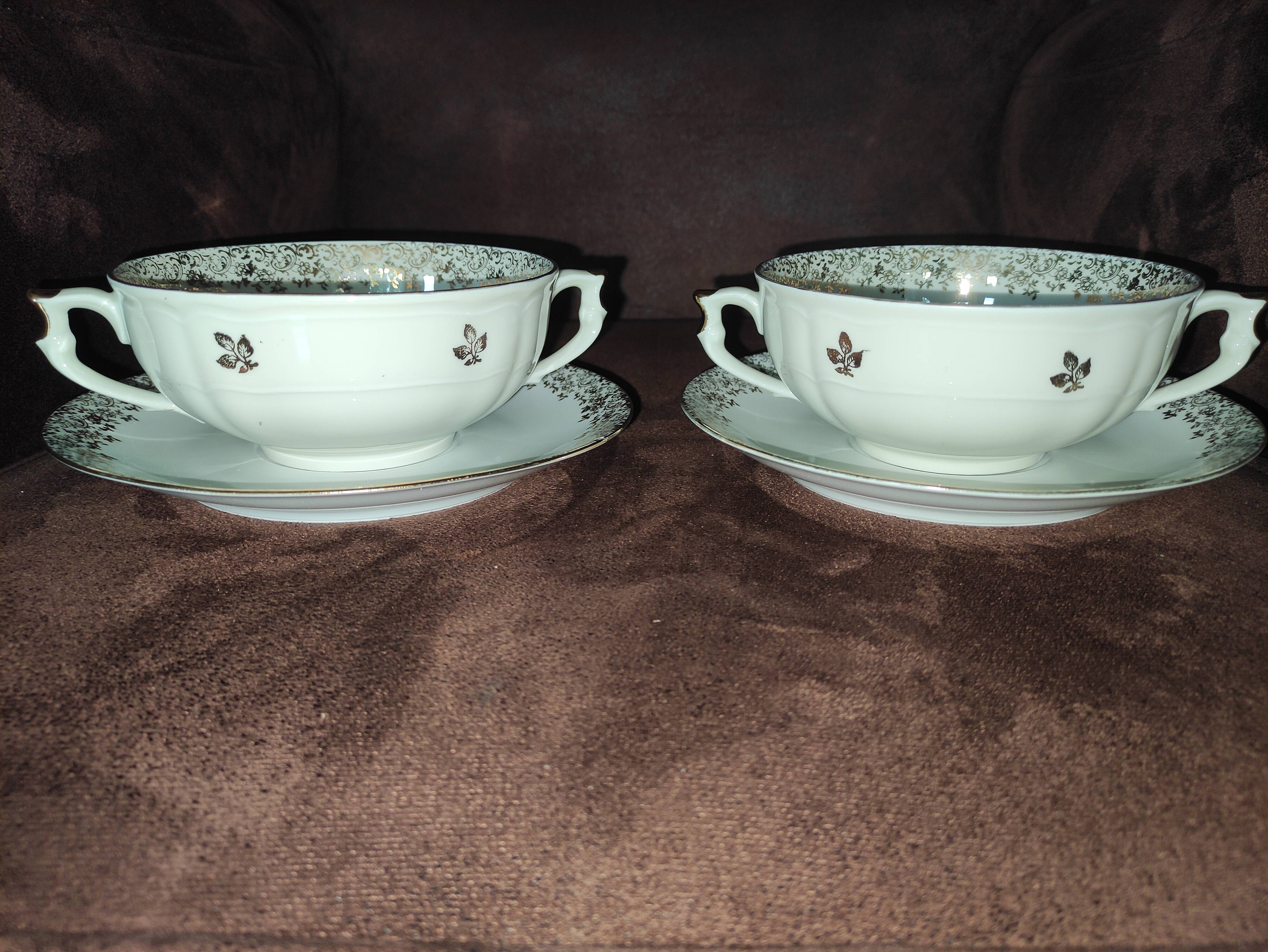 Bernardaud Limoges porcelain cups and saucers