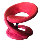 Jaymar Sculptural Post Modern Armchair with Red Spiral Ribbon, 1980s