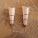 2 60's design wall lights in italian brass and glass