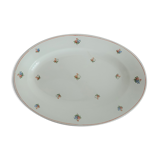 Oval porcelain dish Moulin des Loups Hamage decoration Burgundy