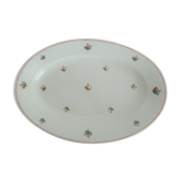 Oval porcelain dish Moulin des Loups Hamage decoration Burgundy