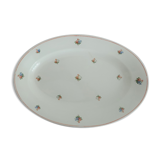 Plat ovale en porcelaine Moulin des Loups Hamage décor Bourgogne