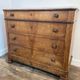 Commode ancienne en noyer, dessus de marbre, XIXe siècle