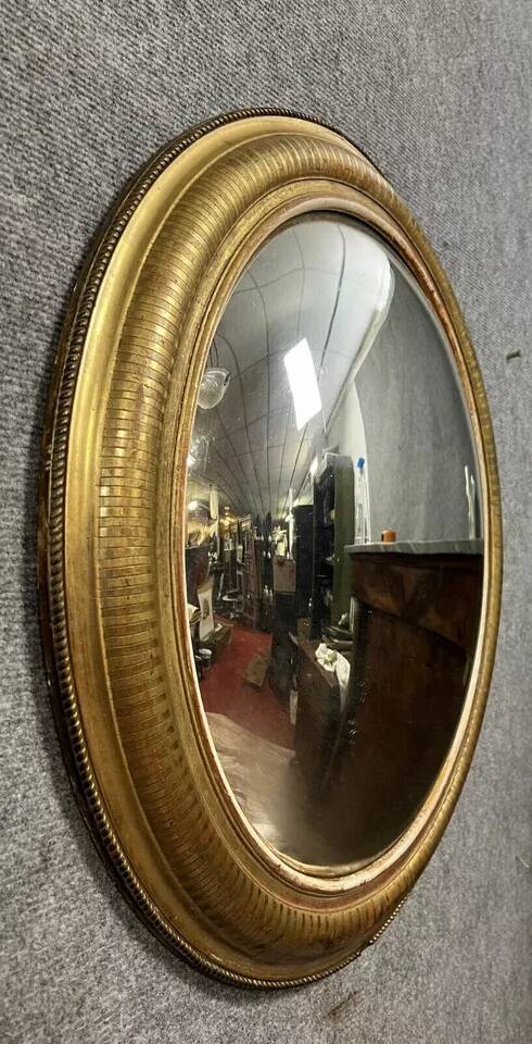 Louis XVI style giltwood oval witch's mirror circa 1850