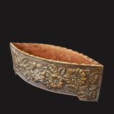 Art Nouveau Cachepot Planter in Marquise Shape with Floral Decoration in Lai