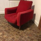 Vintage armchair from the 60s/70s in red velvet