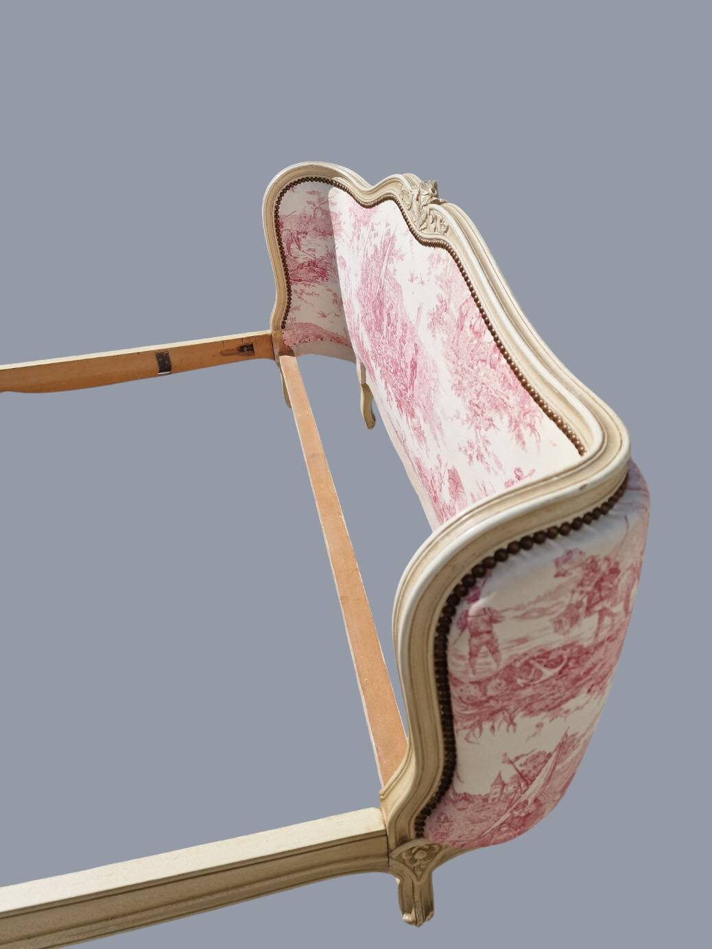 Lit basket in Louis XV style, TOILE DE JOUY tapestry.