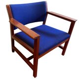 Fauteuil bleu sarcelle de Borge Mogensen mod BM74