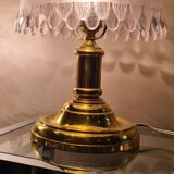Delux lamp 1970 A 80 gold chrome ,,,,,and molded glass 31x22 very good condition