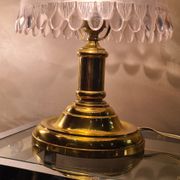 Delux lamp 1970 A 80 gold chrome ,,,,,and molded glass 31x22 very good condition