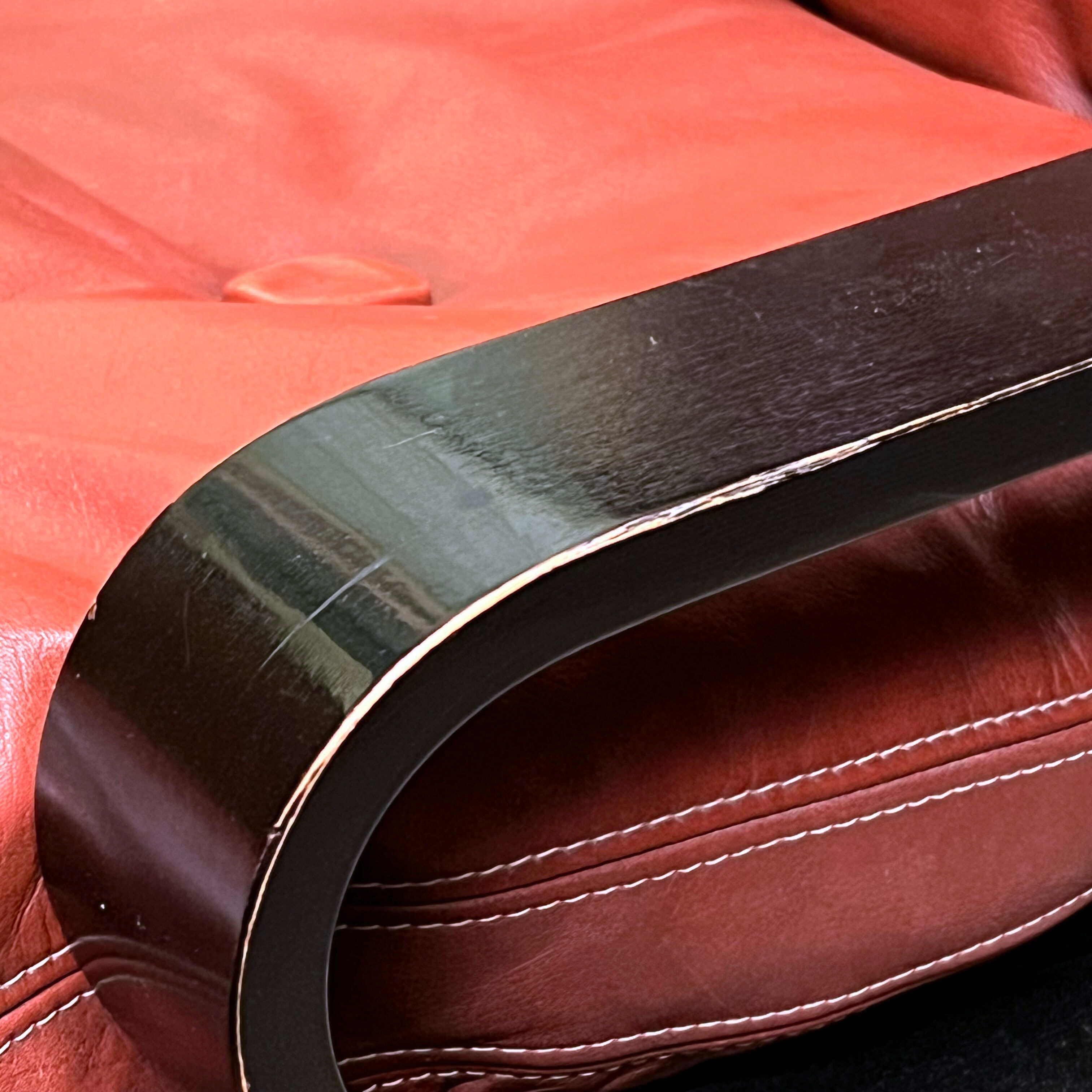 Pair of leather lounge chairs