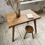 Table brutaliste savoyarde en chêne