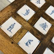 Table bistro fer et bois revêtue des carreaux céramique