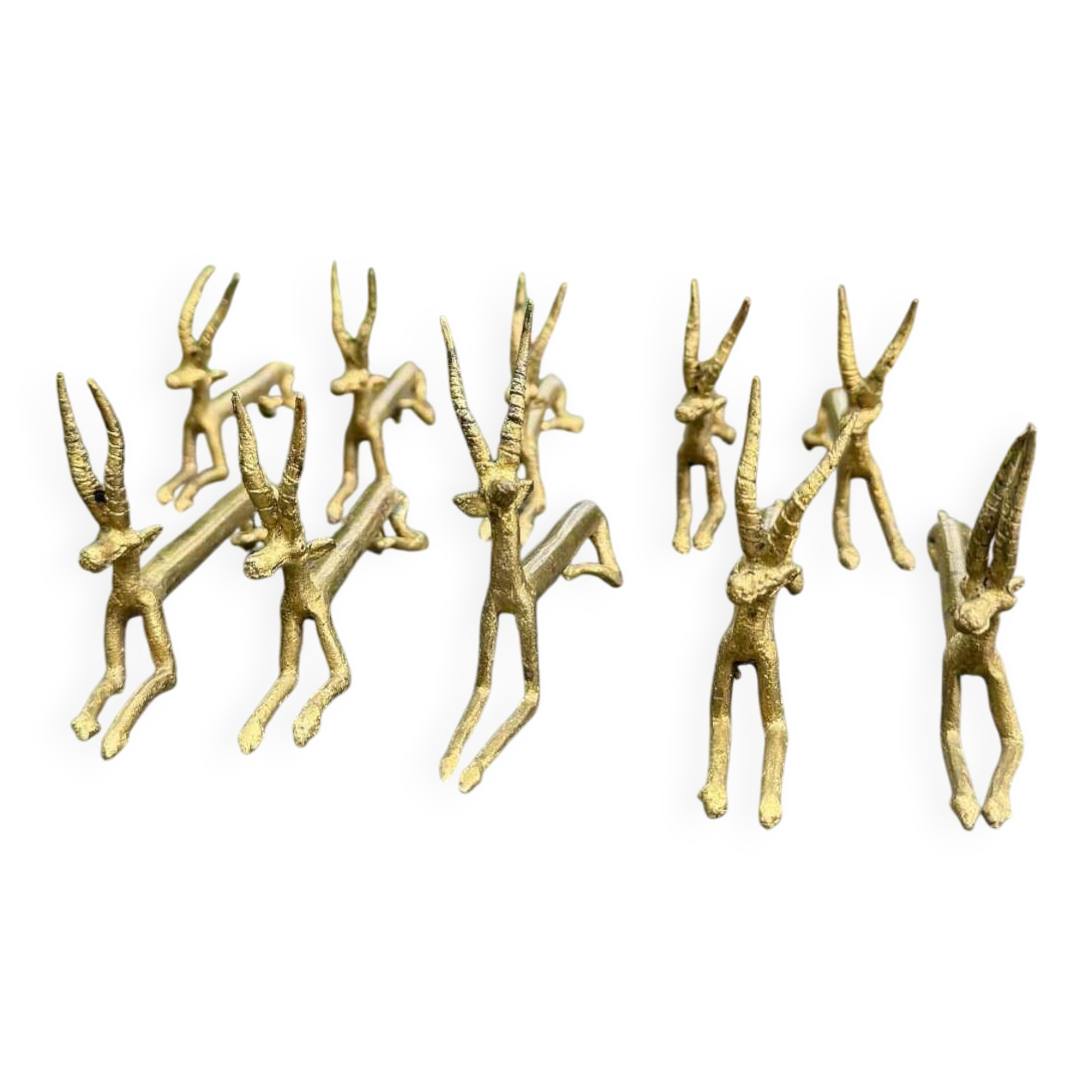 10 brass antelope knife holders