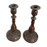 Brass candle holders set of 2