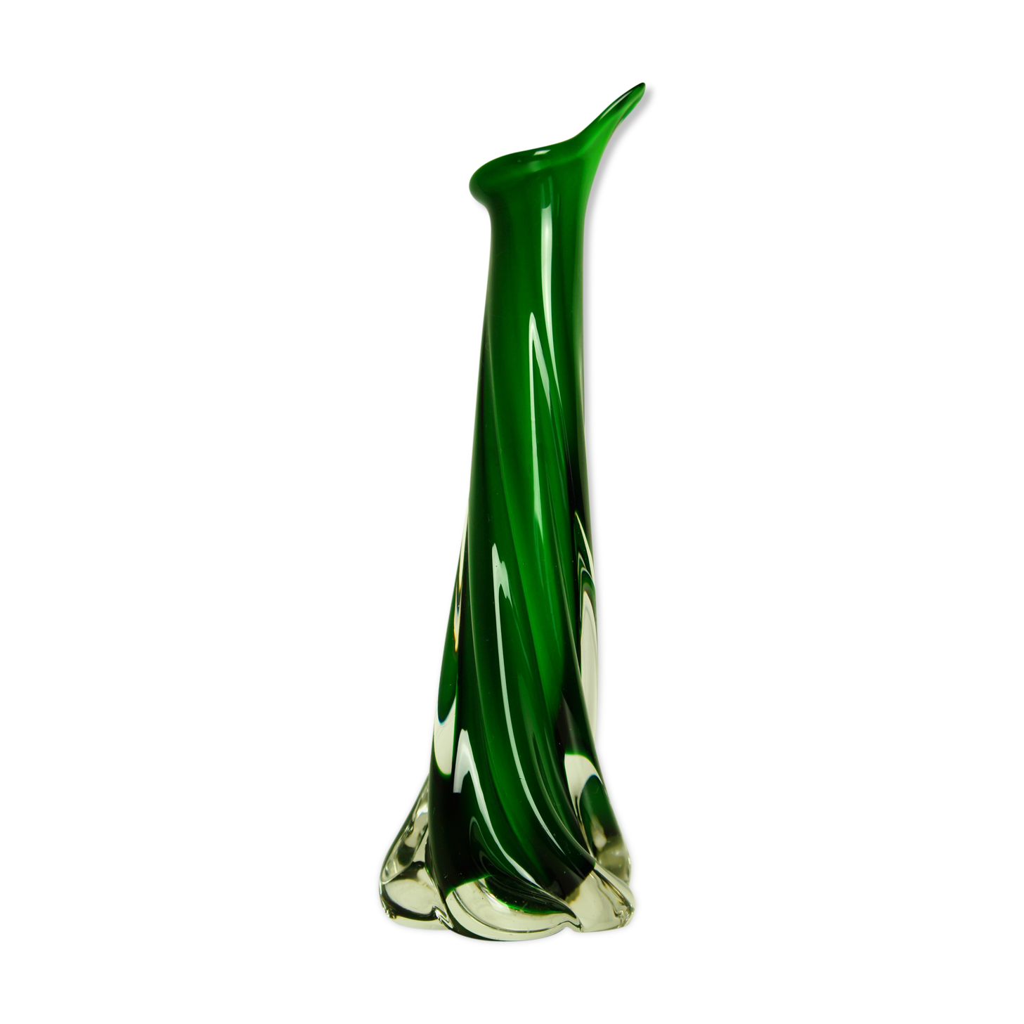 Italian soliflore vase in vintage blown glass