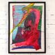 Vintage illustration by the Swiss artist Frédéric Schütz, signed FS 88, 1988, under frame
