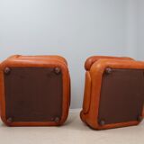 Sapporo cognac leather armchairs by girgi 1970s