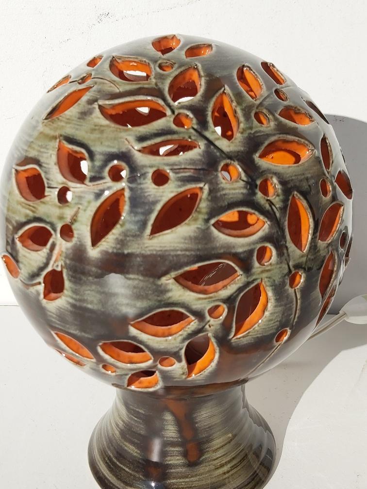 Camos Vallauris 50/60s ceramic ball lamp
