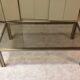 Coffee table with square tubular structure and smoked glass - 1970