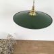 Suspension en tôle émaillée vert & blanc