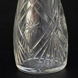 Carafe with antique glass liquor with diamond cap cut crystal silver frame